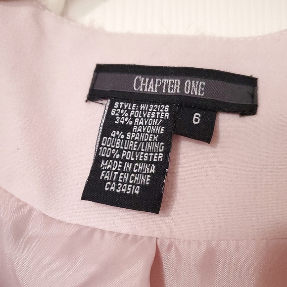 Chapter One pink blazer jacket chiffon rosette 6 fits size Small pastel spring - Picture 8 of 16